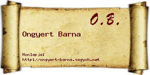 Ongyert Barna névjegykártya